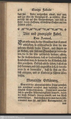 Vier und zwanzigste Fabel. Das Kameel