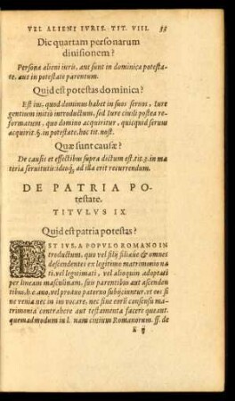 De Patria Potestate. Titulus IX.