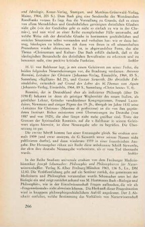 266-267 [Rezension] Schumacher, Joseph, Philosophie und Philosophieren für Naturwissenschaftler