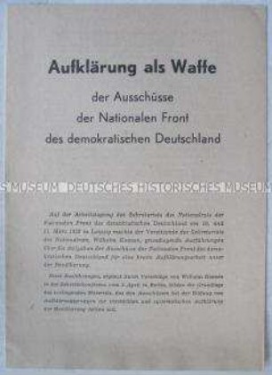 Anleitung für Propagandisten der Nationalen Front