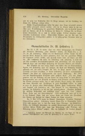 Gymnasialdirektor Dr. W. Hollenberg