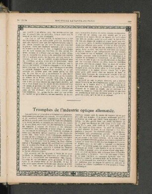 Triomphes de l'industrie optique allemande.