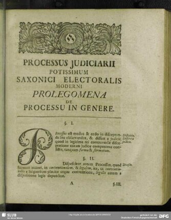 Prolegomena De Processu in Genere