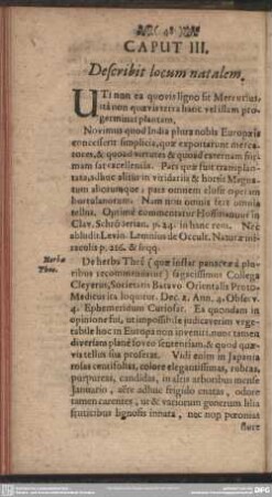 Caput III. Describit locum natalem