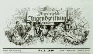 Kopfleiste für die "Illustrierte Jugendzeitung Nr. 1" : Kopfleiste für die "Illustrierte Jugendzeitung Nr. 1". Holzstich; 102 x 210 mm. 1846