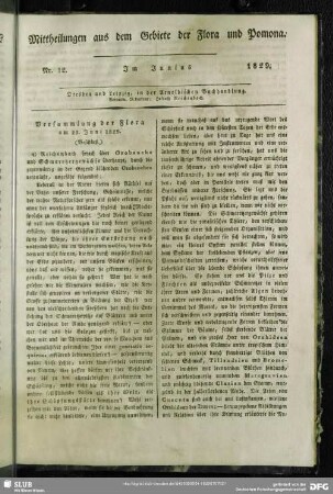 Mitteilungen aus dem Gebiete der Flora und Pomona