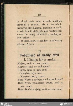 II. Pobožnosć na kóždy dźeń