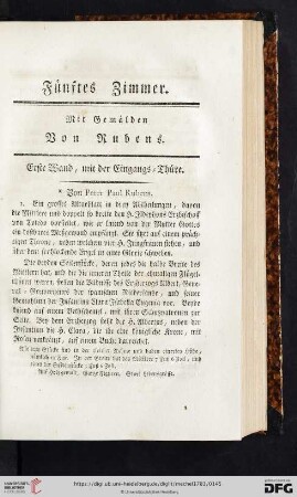 Fünftes Zimmer. Mit Gemälden von Rubens
