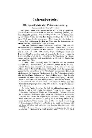 Geschichte der Prinzenerziehung : (Jahresbericht)