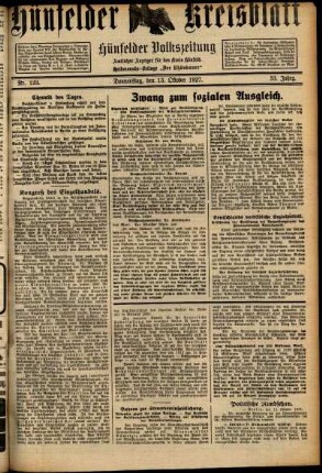 Ausgabe vom Donnerstag, den 13. Oktober 1927.