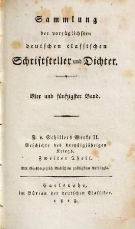 F. v. Schillers sämmtliche Werke, 3. Geschichte des dreyßigjährigen Kriegs, 2. Theil