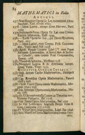 Mathematici in Folio.