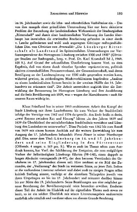 Heuer, Horst :: Lüneburg im 16. und 17. Jahrhundert und seine Eingliederung in den Fürstenstaat : Hamburg, 1969