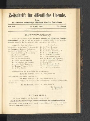 Heft XIX. 15. Oktober 1903.