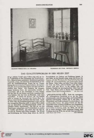 Das Qualitätsproblem in der neuen Zeit