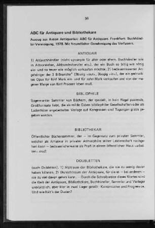 ABC für Antiquare und Bibliothekare