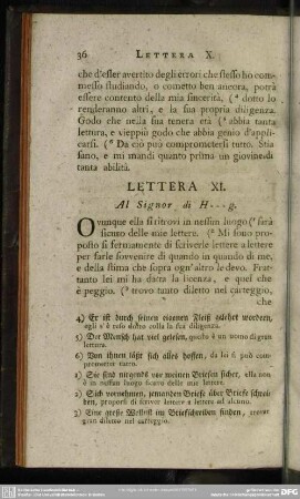 Lettera XI. Al Signor di H---g.