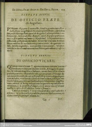 Titulus XXXVIII. De Officio Vicarii