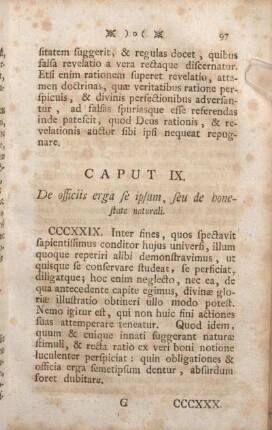 Caput IX. De officiis erga se ipsum, seu de honestate naturali.