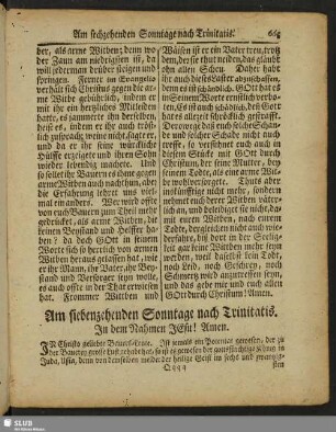 Am siebenzehenden Sonntage nach Trinitatis