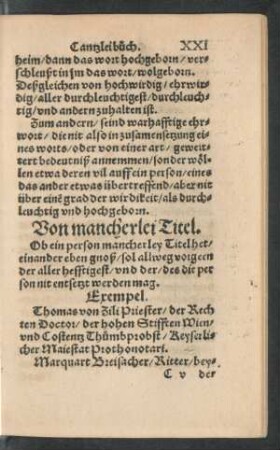 Von mancherlei Titel.