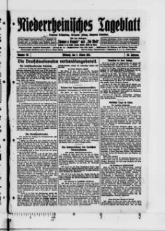 Niederrheinisches Tageblatt : Kempener Volkszeitung : Kempener Zeitung : Lobbericher Tageblatt : Heimatzeitung für den linken Niederrhein