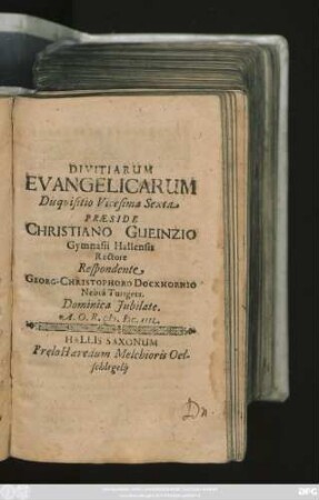 Divitiarum Evangelicarum Disquisitio Vicesima Sexta
