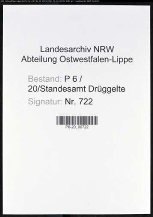 Heiratsregister Standesamt Drüggelte