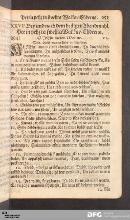 XXVII. Bey und nach dem heiligen Abendmahl.