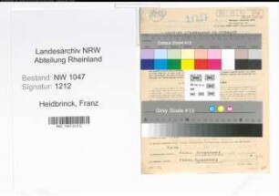 Entnazifizierung Franz Heidbrinck , geb. 02.04.1902 (Lehrer)