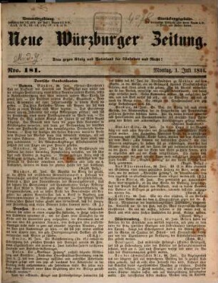 Neue Würzburger Zeitung : Würzburger Abend-Zeitung ; Würzburger Anzeiger und Handelsblatt. 1844,7/12