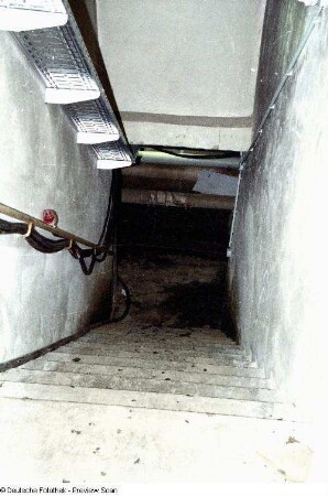 Sächsische Landesbibliothek - Staats- und Universitätsbibliothek Dresden, Zweigbibliothek Medizin. Treppe zum Kellergeschoß