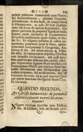 249-258, Quaestio Secunda