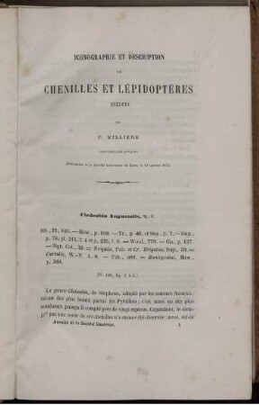 Iconographie Et Description De Chenniles Et Lepidoopteres