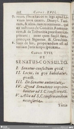 Caput XVII. De Senatus-Consulto