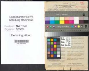 Entnazifizierung Albert Flemming , geb. 30.12.1892 (Justizwachtmeister)