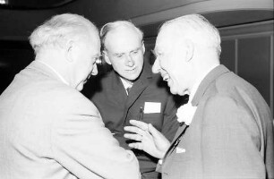 12. Tagung 1962 Physik; Eröffnung 25.6.1962: Werner Heisenberg, Paul Dirac, Nils Bohr