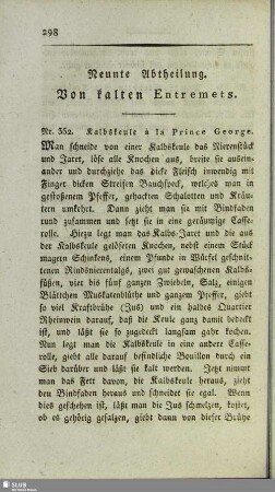 Neunte Abtheilung. Von kalten Entremets