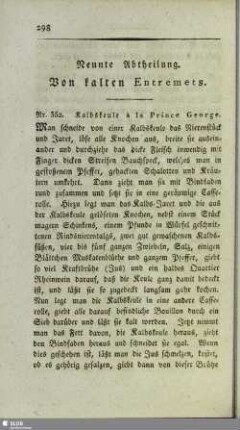 Neunte Abtheilung. Von kalten Entremets