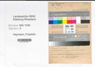 Entnazifizierung Friedrich Haymann , geb. 10.07.1895 (Elektroingenieur)
