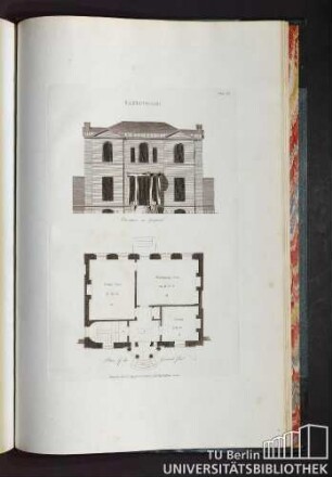 Plate 42. Saxlingham. Elevation as proposed. Plan of the Ground floor.
