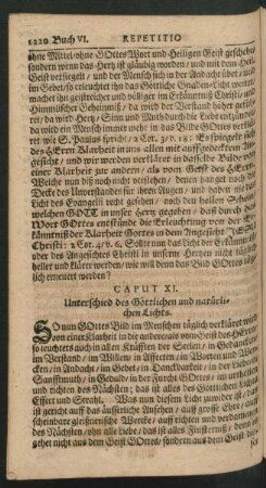 Caput XI. - Caput XVI, XVII. und XVIII.