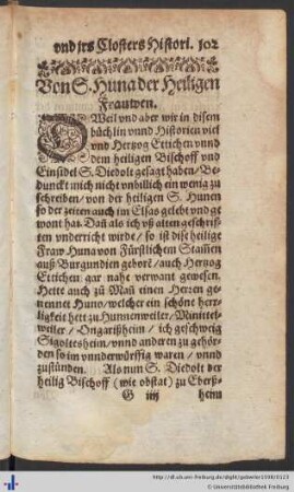 Von S. Huna der Heiligen Frauwen