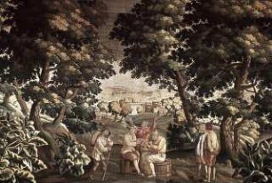 Pfeifenrauchende Gesellschaft in einer Landschaft