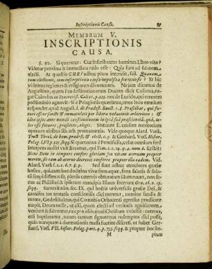 Membrum V. Inscriptionis Causa.