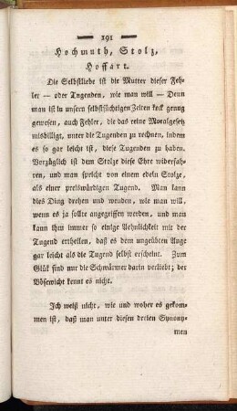 Hochmuth, Stolz, Hoffart.
