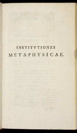 Institutiones Metaphysicae