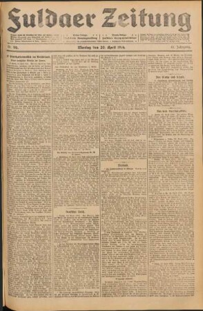 Ausgabe vom Montag, den 20. April 1914.