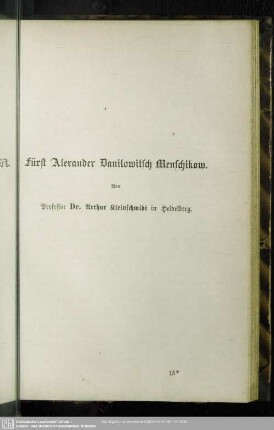 Fürst Alexander Danilowitsch Menschikow.