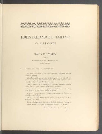 Écoles hollandaise, flamande et allemande